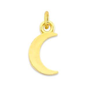 Solid 10k Gold Moon Charm, Tiny Cute Celestial Charm for Bracelet or Necklace